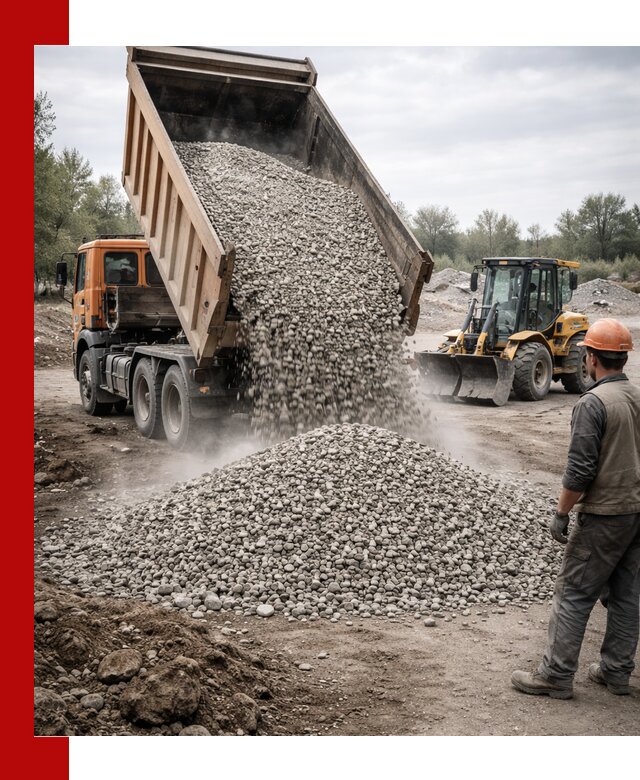 Доставка щебня в Канске крупными и мелкими фракциями