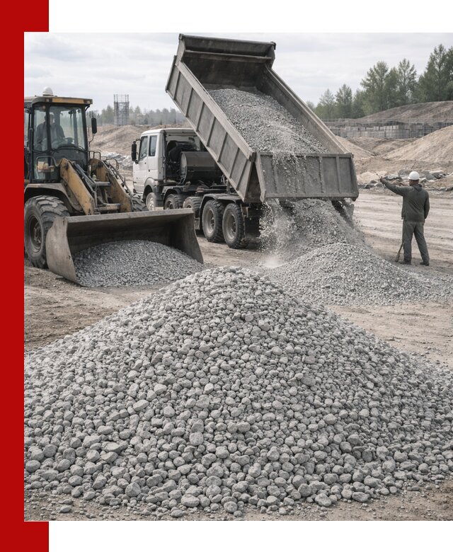 Доставка известнякового щебня фр. 5–20 в Канске