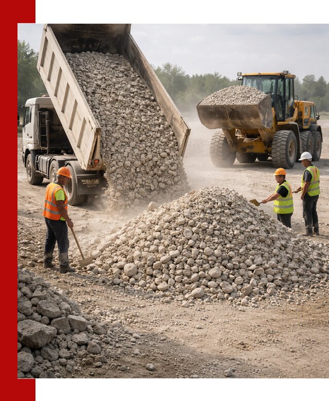 Доставка известнякового щебня фр. 40-70 в Канске