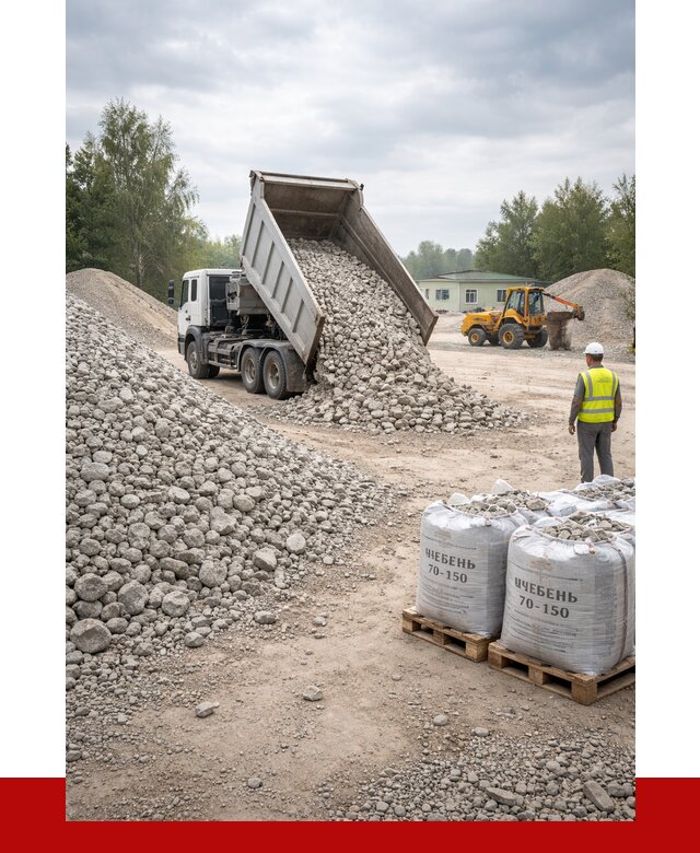 Известняковый щебень фракция 70-150 в Канске от 1366 р. | ПРОНЕРУДКнс