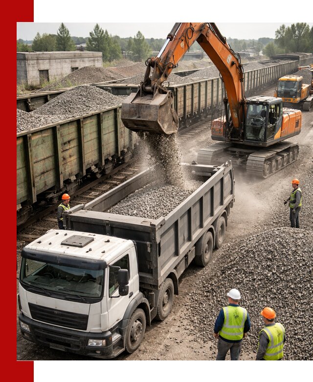 Железнодорожный щебень фракция 25–60 для поставок в Канске