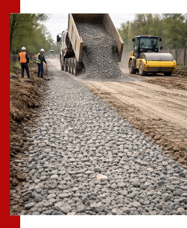 Доставка щебня для отсыпки дорог в Канске высокого качества