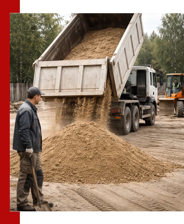 Доставка и продажа песка с разгрузкой в Канске