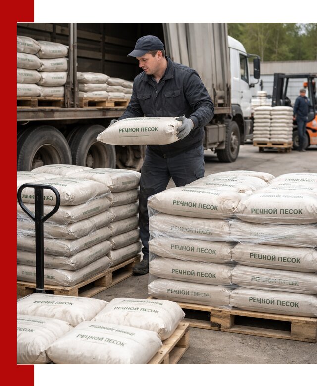 Речной песок в мешках с доставкой в Канске