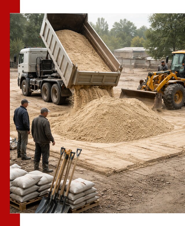 Доставка мытого песка в Канске с самосвалами по выгодной цене