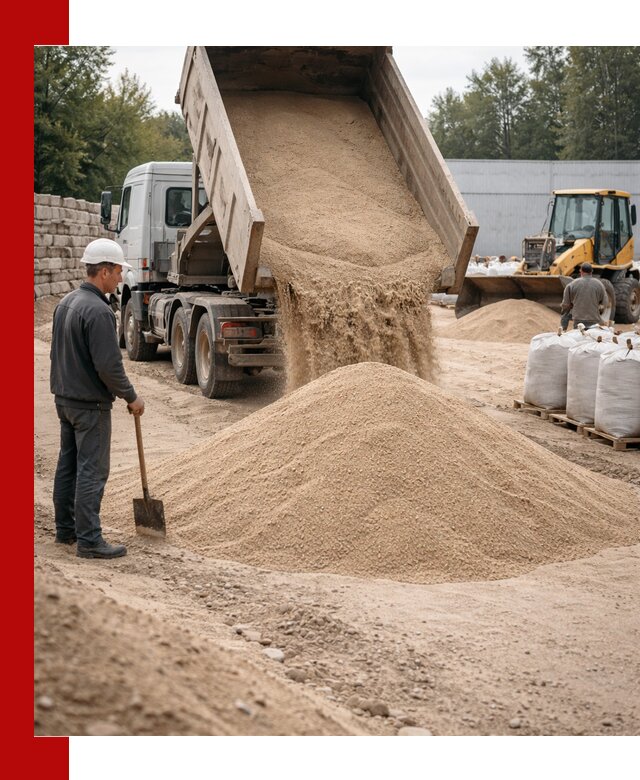 Кварцевый песок фракция 0–3 мм с доставкой в Канске
