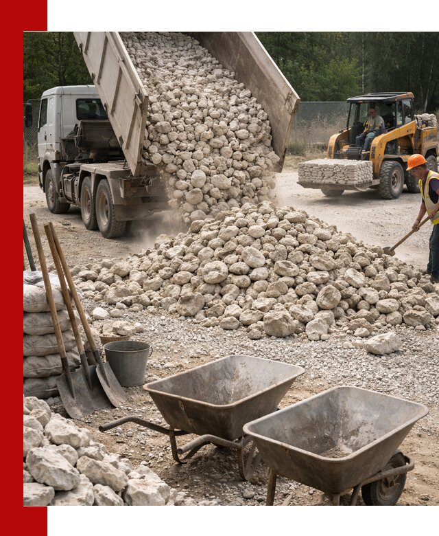 Доставка и продажа бутового известнякового камня в Канске