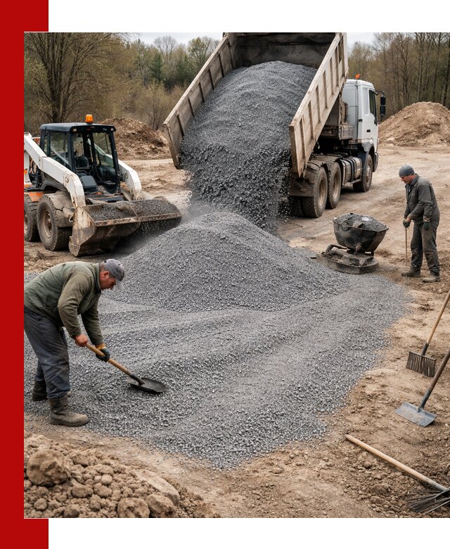 Отсев для подсыпки в Канске — доставка и подсыпка на участок