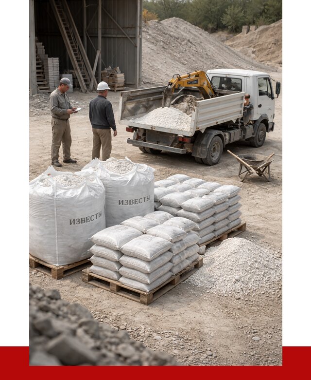 Известь строительная в Канске с доставкой от 4590 р. | ПРОНЕРУДКнс