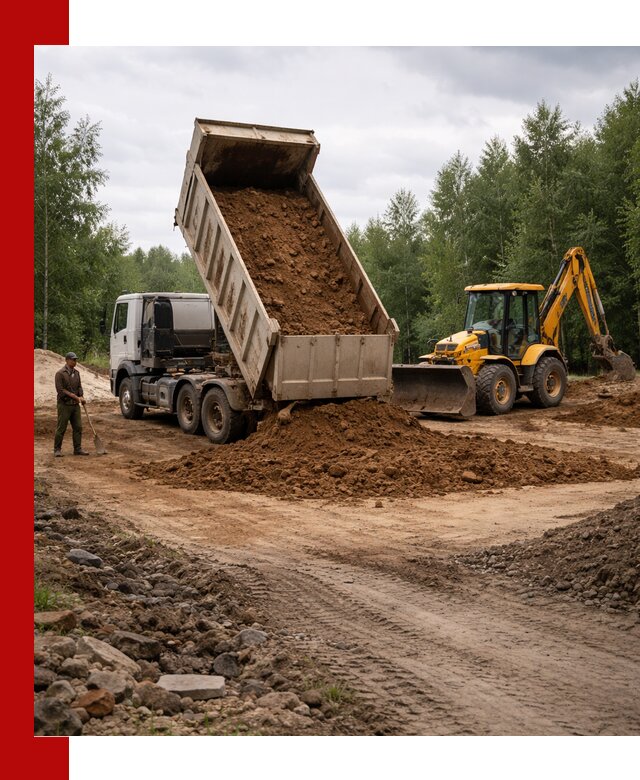 Доставка суглинка самосвалами в Канске подсыпка и планировка