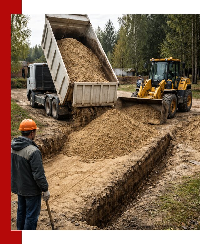 Доставка песчаного грунта в Канске для строительных работ