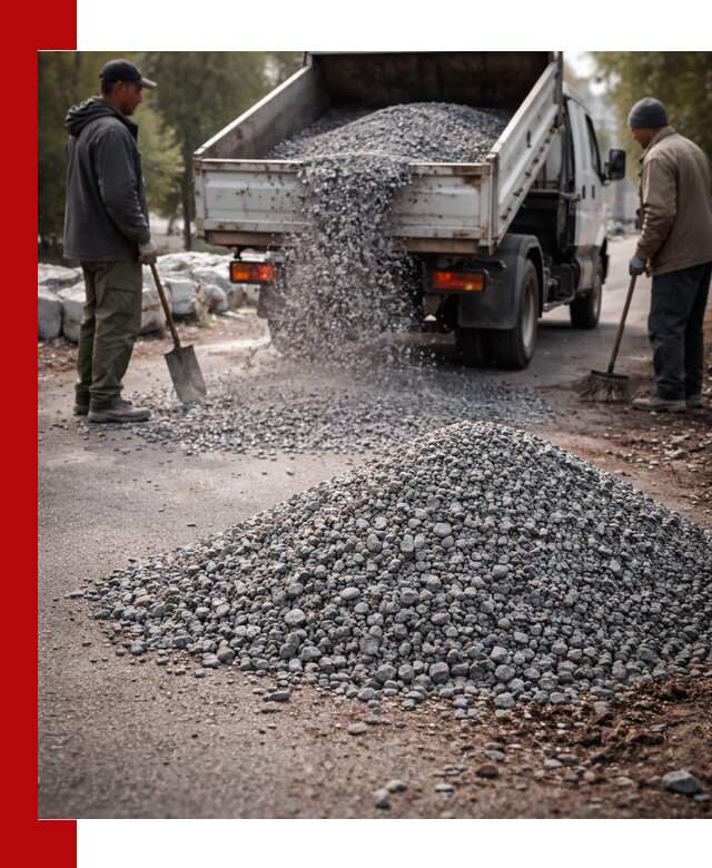 Гранитная крошка для посыпки дорог и тротуаров в Канске