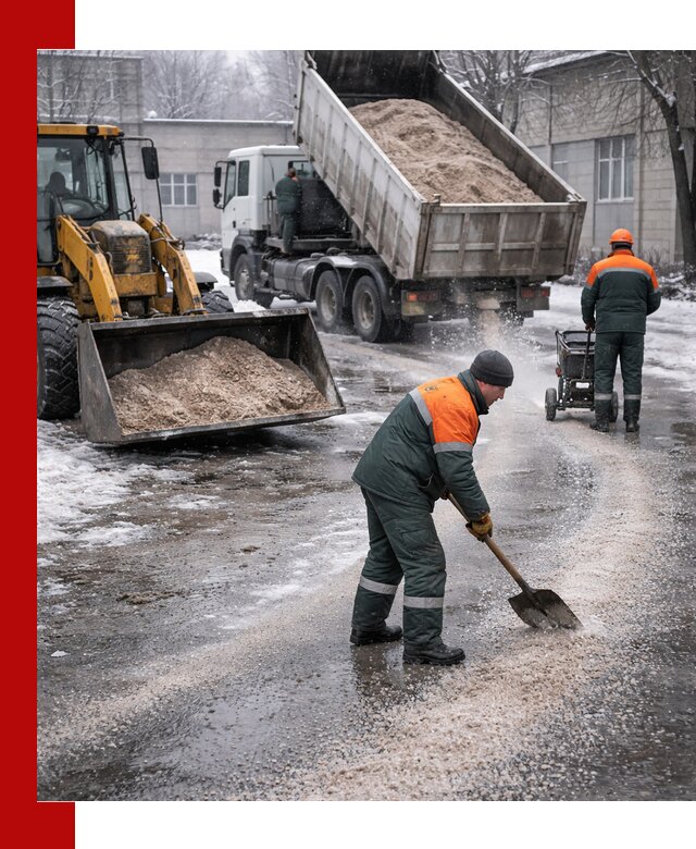 Реагент против гололеда с доставкой и нанесением в Канске