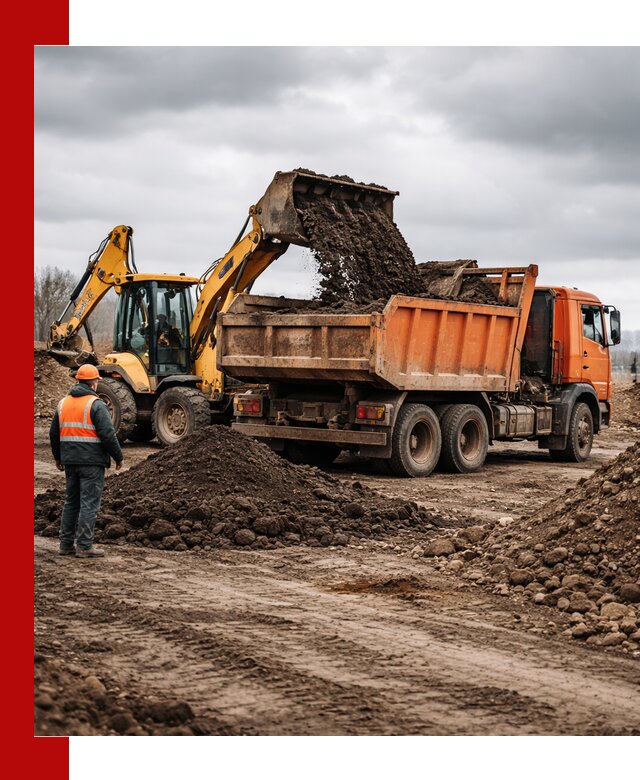 Вывоз грунта и строительного мусора в Канске грузовыми самосвалами